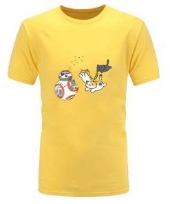 New Coming Mens Top T shirts Star Wars Cat And BB8 Game New Tshirts Slim Fit 5