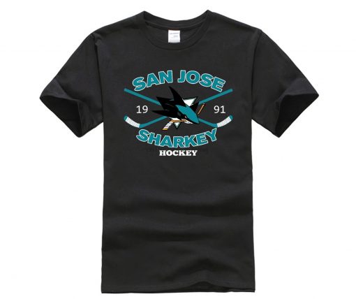 New Man Design T Shirt Print Annabelle Men San Joses Shark Short Sleeve Sportsy Summer T