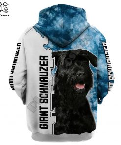 New Mens Unisex funny Giant schnauzer 3d dogs print zipped hoodie long sleeve Sweatshirts jacket autumn 2