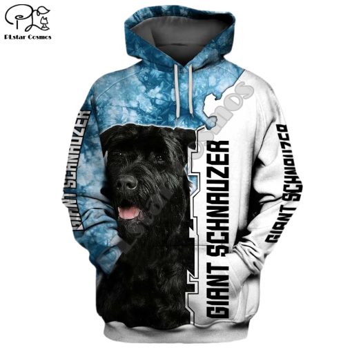 New Mens Unisex funny Giant schnauzer 3d dogs print zipped hoodie long sleeve Sweatshirts jacket autumn
