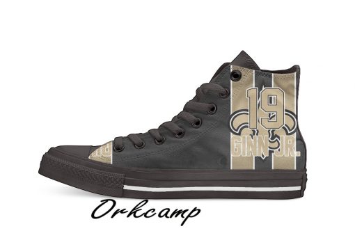 New Orleans Football Player Ginn Jr High Top Canvas Shoes Custom Walking shoes