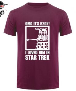 New Summer Funny Tee OMG It s R2D2 Dalek Star Wars Dr Who Trek Cotton T 3