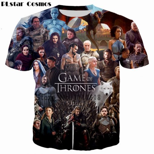 PLstar Cosmos Jon Snow Game of Thrones Printed 3D Men T shirt casual men tshirt Tops 1
