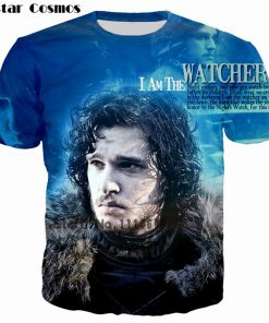 PLstar Cosmos Jon Snow Game of Thrones Printed 3D Men T shirt casual men tshirt Tops 2