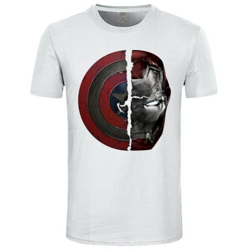 Punk Style T shirt For Men Marvel Tshirt 3D Captain America Ironman Print Top Tee Shirts 1