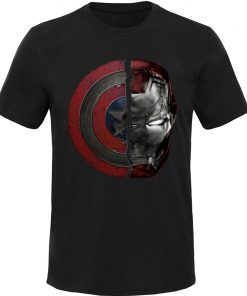 Punk Style T shirt For Men Marvel Tshirt 3D Captain America Ironman Print Top Tee Shirts