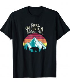 Retro Rocky Mountain National Park Colorado Bear T Shirt