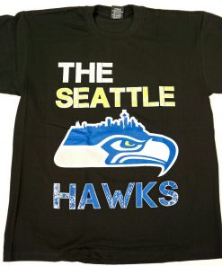 Seattle T Shirt Seahawks Football Tee Mens Medium Black New
