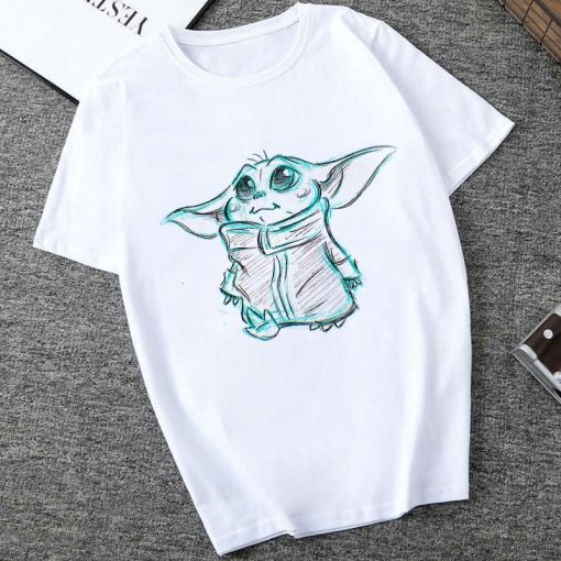 Showtly 2019 STAR WARS Men Women Cute Tiny Yoda Kids Printed T shirt Fantastic Mandalorian Baby 3