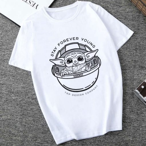 Showtly 2019 STAR WARS Men Women Cute Tiny Yoda Kids Printed T shirt Fantastic Mandalorian Baby 5