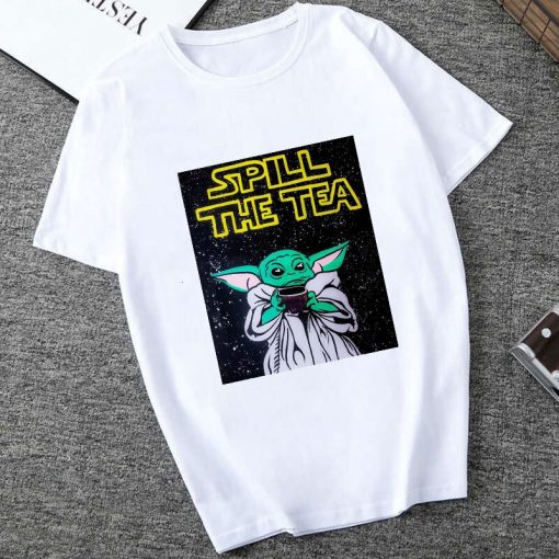 Showtly 2019 STAR WARS Slurp Men Women New Cute Tiny Yoda Printed T shirt Lady Fantastic 4