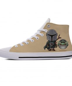 Star Wars Baby Yoda Mandalorian Cute Funny Vogue Casual Canvas Shoes High Top Lightweight Breathable 3D 2