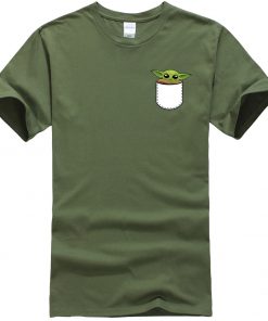 Star Wars Male T Shirt Ctue Baby Yoda T Shirt Fashion Brand Men T Shirts Hip