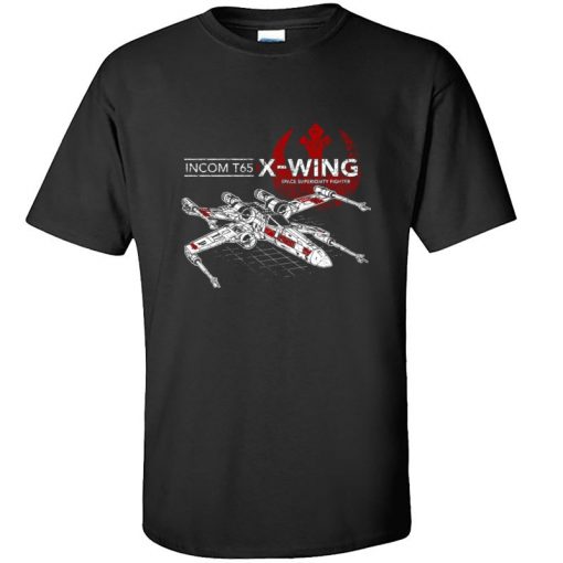 Star Wars TIE Fighter T65 X Wing Leisure Top T Shirt Aircraft Plane Starwars Printed Tshirt