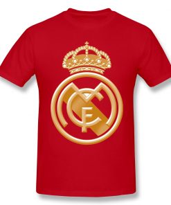 T Shirts Men Golden Real Madrided Crest T shirt High Quality Tee Father Day Tops 100 4