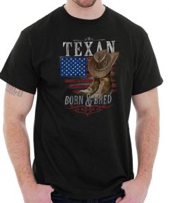 Texan Born And Bred Southern Pride Country Cowboy Souvenir Classic T Shirt Tee