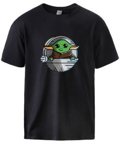 The Mandalorian Baby Yoda Print T shirts Mens Summer Short Sleeve Tops 2020 Male Brand High
