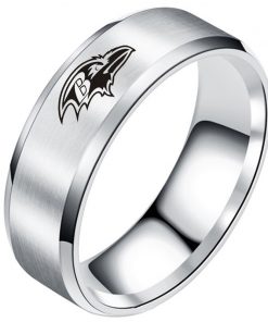 The National Football LeagueTM NFL Baltimore RavensTM Team Logo Titanium Steel Ring Fashion for Fans Metal 1