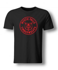 The Vampire Diaries inspired Black Tshirt Red Mystic Falls Timberwolves Vampire Funny Casual Brand t shirts