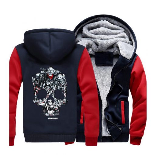 The Walking Dead Rick Grimes Streetwear Hoodies Negan Sweatshirt Men Winter Fleece Thick Hooded Coat Hoodie 2