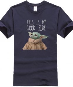This Is My Good Side Baby Yoda Men T Shirts Star Wars Print Tops New Summer