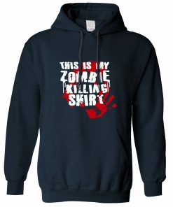 This Is My Zombie Killing Hoodie Hood Halloween Slogan Walking Living Dead men long sleeve gym