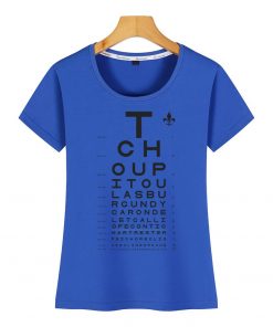 Tops T Shirt Women new orleans eye chart Basic Vintage Cotton Female Tshirt 3
