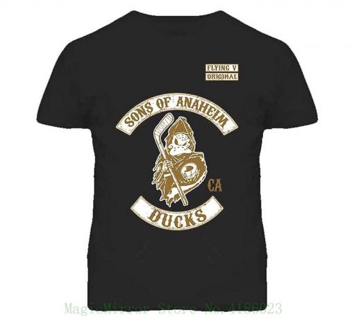 Tshirt Bandits Men s Sons Of Anaheim California Ducks T shirt Summer Short Sleeve Cotton