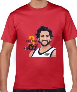 Utah Jazz Ricky Rubio Spanish Golden Boy Men Basketball Jersey Tee Shirts Fashion Man Funny Cartoon 2