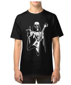 Vader Rocks Tops TShirt Men Punk Star Wars Bass Guitar Player Gift T shirt Darth Funny 4