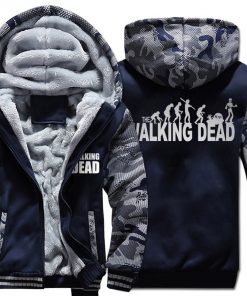 Winter Hoodies For Men 2018 New Arrival Camouflage Sweatshirt Thick Fleece Hoody WALKING DEAD Punk Streetwear 1