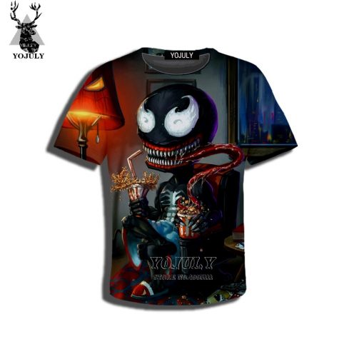 YOJULY 3D Print Superhero Venom Spiderman Kids Children Casual Tshirt Summer T shirt Boys Girls Youth 1