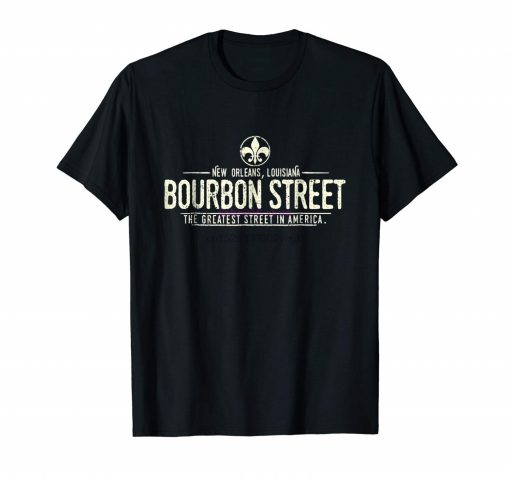 brand men shirt Bourbon Street New Orleans Louisiana Distressed T Shirt