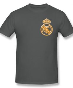 football team T Shirts Tops Humorous Cotton Golden Real Madrided Crest T Shirts Round Collar Clothing 1