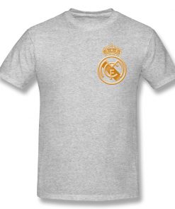 football team T Shirts Tops Humorous Cotton Golden Real Madrided Crest T Shirts Round Collar Clothing 2