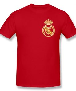 football team T Shirts Tops Humorous Cotton Golden Real Madrided Crest T Shirts Round Collar Clothing 4