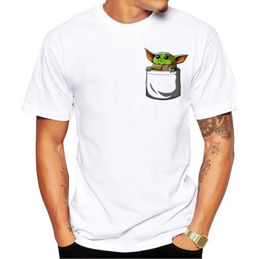 mandalorian baby yoda t shirt Star Wars Mandalor Pocket Yoda Design T shirt Cool Baby Yoda 5
