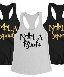 personalize glitter New Orleans Nola party bridesmaid Tanks tops tees Hen night Bachelorette bridal shower t