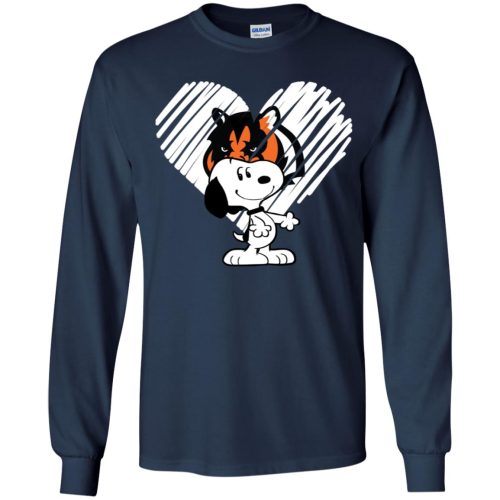 I Love Cincinnati Bengals Snoopy In My Heart NFL Youth LS T-Shirt