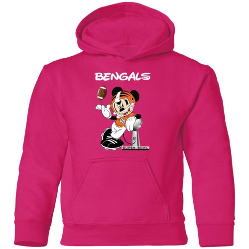 Mickey Bengals Taking The Super Bowl Trophy Football Youth Hoodie