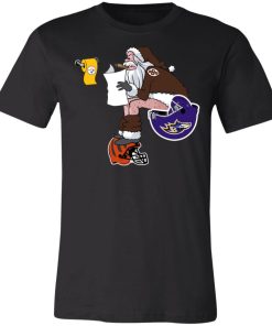 Santa Claus Cleveland Browns Shit On Other Teams Christmas Unisex Jersey Tee