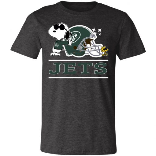 The New York Jets Joe Cool And Woodstock Snoopy Mashup Unisex Jersey Tee