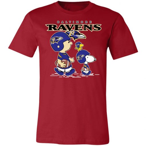 Baltimore Ravens Let’s Play Football Together Snoopy NFL Shirts Unisex Jersey Tee