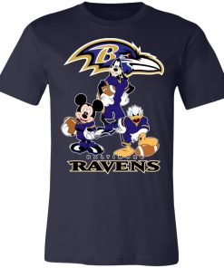 Mickey Donald Goofy The Three Baltimore Ravens Football Shirts Unisex Jersey Tee