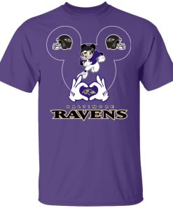 I Love The Ravens Mickey Mouse Baltimore Ravens Men’s T-Shirt