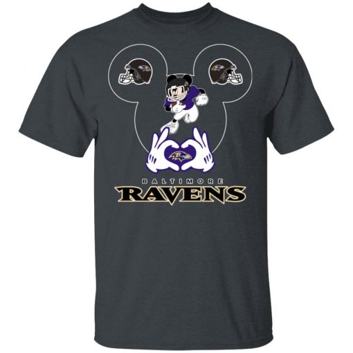 I Love The Ravens Mickey Mouse Baltimore Ravens Men’s T-Shirt