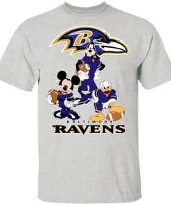 Mickey Donald Goofy The Three Baltimore Ravens Football Shirts Men’s T-Shirt