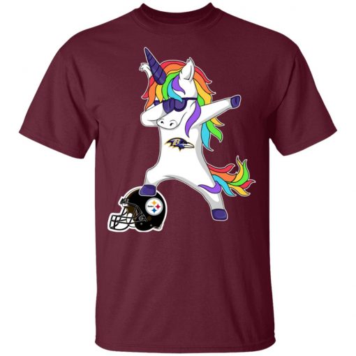 Football Dabbing Unicorn Steps On Helmet Baltimore Ravens Shirts Youth’s T-Shirt