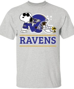 The Baltimore Ravens Joe Cool And Woodstock Snoopy Mashup Youth’s T-Shirt