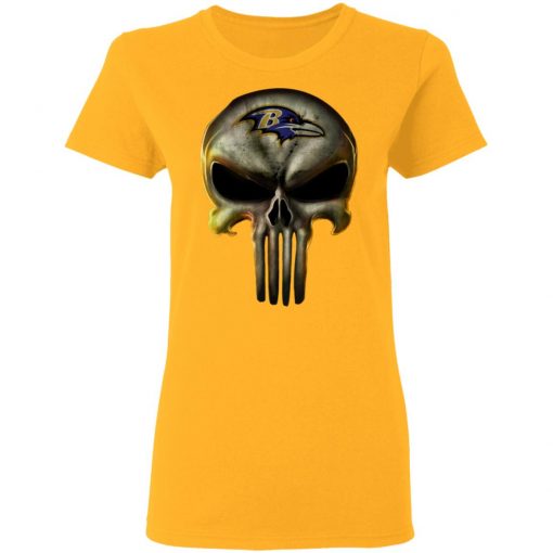 Baltimore Ravens The Punisher Mashup Football Shirts Women’s T-Shirt